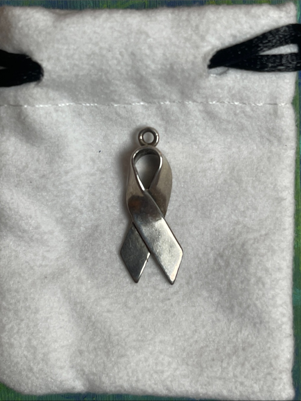 Vintage sterling Silver cancer awareness charm